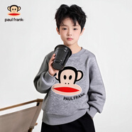 大嘴猴（paul frank）童裝衛衣2025秋冬款男女童舒適保暖多色中大童潮流百搭外套 508F淺灰 140