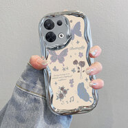 初黎適用oppoReno8手機殼Reno8pro+5G全包oreno85G十opo硅膠0ppor 電鍍奶油紋-銀色-ZC16蝴蝶 OPPO Reno8 T 5G