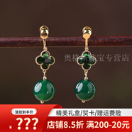 詩筠（SHIJUN）品牌新潮款耳環(huán)歐美夸張氣質(zhì)耳飾復古風耳夾瑪瑙耳墜女裝飾品時尚 耳夾款適合無耳洞佩戴