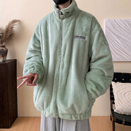 舉風(fēng)仿羊羔絨外套男冬季棉服男加絨加厚美式復古棉衣男潮牌大碼冬裝 冬季新款柔軟細膩毛絨-D3124綠色 3XL【170-190斤】可穿