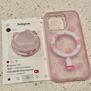 魅族（MEIZU）透粉滿(mǎn)屏可愛(ài)貓咪頭像魅族21/20支架meizu20 NOTE手機殼note9/16spro磁吸18sPRO支架17PRO/lucky08 透粉色小熊和KT+磁吸夾心KT貓頭粉底支架(全套) 其他手機型號