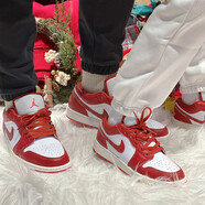 耐克（NIKE）板鞋aj1男女鞋Low情侶新款低幫輕便防滑運(yùn)動休閑籃球鞋子【尖貨】 FJ3465/FJ3459-160白紅 40 女碼
