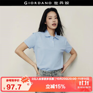 佐丹奴【韓國明星同款】短袖Polo衫女萊卡棉純色翻領(lǐng)上衣05315507
