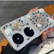 適用小米MIXFlip手機殼折疊VIVOXFLIP水鉆華為NOVAFlip防摔手機保護殼套 珍珠蝴蝶水鉆白花單殼 vivo X Fold2