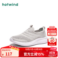 熱風(fēng)（Hotwind）男鞋透氣網(wǎng)面鞋春秋戶外休閑運(yùn)動(dòng)跑步鞋輕便一腳蹬健步鞋男老人鞋 09灰色 41 偏大半碼