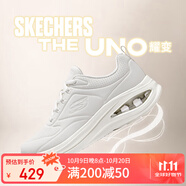 斯凱奇（Skechers）女鞋透氣墊跑步鞋減震休閑緩震UNO皮面運(yùn)動蝴蝶鞋 OFWT乳白 37.5