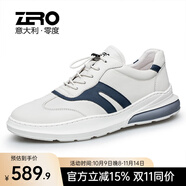 零度男鞋休閑皮鞋新款男鞋厚底增高鞋運(yùn)動(dòng)休閑鞋男士百搭透氣戶外鞋子 1130白藍(lán)色(歐碼) 40