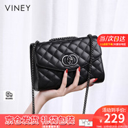 viney新款斜挎包包女包牛皮鏈條包輕奢單肩包生日禮物送女友老婆 【黑色】高級(jí)感實(shí)用女生高端洋氣品牌小方包