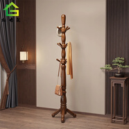 棲音閣實(shí)木落地家用移動(dòng)衣帽架掛桿中式韓式北歐美客廳臥室辦公室掛衣架