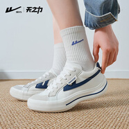 回力小風(fēng)帆休閑鞋男女鞋夏季情侶運(yùn)動帆布鞋透氣增高德訓(xùn)鞋低幫板鞋 白/灰/深藍(lán)【男女同款】 38
