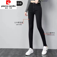 皮爾卡丹（pierre cardin）牛l仔褲小腳褲新款修身200斤潮高腰春秋女加大碼彈力松緊腰百搭 9011常規款 單褲 30 建議120-130斤