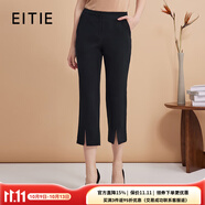 愛特愛（EITIE）修身顯瘦微喇開叉黑色百搭鉛筆褲秋季新款直筒休閑褲C2405402 固黑色22 XL 170