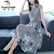 啄木鳥(niǎo)（TUCANO）高檔減齡碎花連衣裙連衣裙子雪紡2026新款女裝夏裝遮肚子顯瘦碎花 圖片色 XL 120-130斤