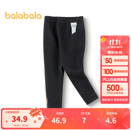 巴拉巴拉（BALABALA）女童打底褲簡(jiǎn)約百搭長(zhǎng)褲加絨休閑褲拜年服 黑色90001 100 cm