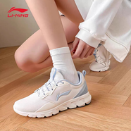 李寧（LI-NING）女鞋夏季網(wǎng)面透氣跑鞋女款黑色網(wǎng)鞋休閑運動(dòng)鞋女士輕便跑步鞋 云霧白-3 ARSV078 35.5