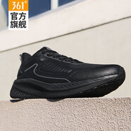 361°男鞋運動(dòng)鞋2025冬季新款雨屏防水黑色跑鞋輕便防滑減震跑步鞋子男 曜石黑/煙灰 43