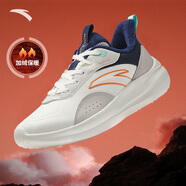 安踏流云｜男鞋運(yùn)動(dòng)鞋男秋季皮網(wǎng)面透氣慢跑鞋輕便減震男士休閑鞋子 【流云-加絨棉鞋】象牙白/一度灰/新墨水藍(lán)-15 42 (260mm)