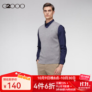 G2000男裝針織衫  春秋新款 V型時尚背心上衣百搭16075062 灰色-V領背心-合身版 M/170
