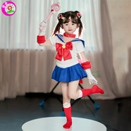 童編神奇女俠衣服萬圣節(jié)cosplay美少女戰(zhàn)士女超人服裝神奇女俠表演服 連衣裙+頭飾+頸飾+手套+腳套 160cm 美少女戰(zhàn)士