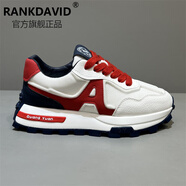 RANKDAVID輕奢侈新品牌阿甘鞋男款2025春季新款厚底運動休閑 紅色_KL831-2 40