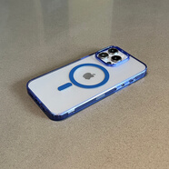 權(quán)速 【磨砂磁吸不發(fā)黃】適用蘋果手機(jī)iPhone15新款16透明手機(jī)殼iPhone14Pro全包硬殼防摔簡約男女款 藍(lán)色【強(qiáng)力磁吸磨砂殼】 iPhone14
