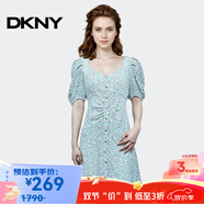 唐可娜兒（DKNY）【京東奧萊】法式小眾碎花連衣裙女夏季新款收腰顯瘦氣質(zhì)短袖裙子 W1312Z53-392 XXS