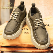 客林菲爾軟底男鞋秋冬季新款休閑皮鞋英倫風(fēng)厚底增高工裝鞋子男低幫馬丁靴 卡其[運動(dòng)鞋碼]_[撿漏斷碼官網(wǎng)耐臟名牌高檔新品] 40 碼-[適合秋冬款秋天冬天穿的品牌名牌鞋子]