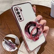 恒浩達華為P40Lite手機殼4G5G青春版CDY一NX9A保護套P4OLite歐版HUAWEIP新款外殼CDYNX硅膠q全包防摔女帶 CDY-NX9A【玫瑰金】透明電 華為 P40 Lite 5G版