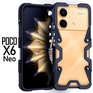 龍豈 小米POCOX6Neo手機殼金屬邊框新款全包邊保護套散熱外殼POCO X6Neo5G防摔鐵殼硬男女款2312FRAFDI 小米POCO X6 Neo  機械臂邊框：黑色