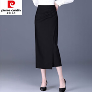 皮爾卡丹（pierre cardin）高腰包臀半身長裙女春秋氣質(zhì)開叉西裝裙子顯瘦2025春季新款一步裙 黑色 L 【建議105-115斤】