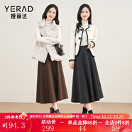 婭麗達(dá)赫本風(fēng)仿毛呢半身裙女2023秋冬新款a字傘裙遮胯氣質(zhì)長(zhǎng)裙子 灰色 S