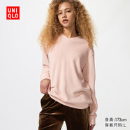 優(yōu)衣庫女裝柔軟針織搖粒絨V領(lǐng)套頭衫/長(cháng)袖25秋冬新款479756 10 水粉色 M