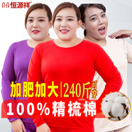 恒源祥大碼本命年鴻運秋衣秋褲女純棉薄抗菌加肥加大保暖內衣套裝胖mm