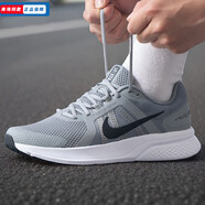 耐克（NIKE）官方艦店男鞋 新款運動(dòng)健身輕便跑步鞋耐磨緩震透氣慢跑鞋子男 RUN SWIFT/灰白/假一罰十 41