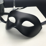 傾闌 面具男 帥氣萬(wàn)圣節(jié)化妝舞會(huì)黑色面具成人男半臉面罩復(fù)古假面具 黑色