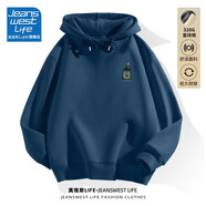 JEANSWEST LIFE真維斯連帽衛(wèi)衣男春秋重磅潮流外套休閑綠色盆栽學(xué)生寬松百搭上衣