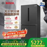 博世（BOSCH）【灰階十字分儲】605升家用大容量變頻一級能效對開(kāi)門(mén)冰箱 國家補貼20%冰箱 無(wú)霜保鮮 KMF61A91TI