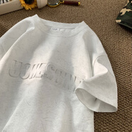 QGF美式設(shè)計(jì)感短袖t恤女夏季新款寬松顯瘦上衣服設(shè)計(jì)感小眾休閑女裝 白色 M
