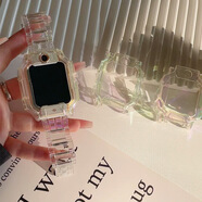 尚智戴適用小天才兒童電話(huà)手表殼Z11/D5保護殼套炫彩漸變Z6pro/Z8A/Z9/Z10/D2A/Q2A/Q3冰川透明樹(shù)脂腕帶 炫彩保護殼+炫彩表帶 適用：Z6pro/Z6S/Z6A