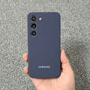 三星（SAMSUNG）適用三星s23手機(jī)殼材質(zhì)硅膠殼全包防摔三星S23+保護(hù)套簡(jiǎn)約軟殼耐 液態(tài)硅膠殼-深藍(lán) 三星GalaxyS23