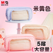 晨光(M&G)文具小學(xué)生筆袋 三拉鏈大容量文具盒鉛筆盒痛包高顏值男女孩筆袋ins風(fēng) 黃APB932HR-C