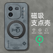 給力鼠適用iqooneo9手機保護殼iQOO12Proz10Turbo保護套vivoi 磁吸支架羊巴皮藍色-平安喜樂(lè ) iQOO9Pro