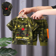 圓圓米米男童套裝1-3歲4兒童運動夏季衣服嬰兒小童男寶寶春秋季男孩兩件套 迷彩綠色套裝+帽子 90