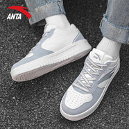 安踏（ANTA）板鞋男2025秋冬新款百搭厚底增高花式潮流小白鞋運動(dòng)休閑鞋子男款 【輕松】白霧灰-淺灰鞋帶 39