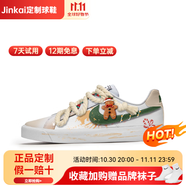 耐克（NIKE）定制CourtRoyale自由熊貓山雪游龍姜餅世界手繪涂鴉板鞋橙白色 橙白色 40.5
