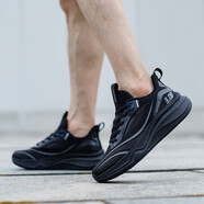 回力（Warrior）網(wǎng)跑鞋2025新款透氣網(wǎng)面回彈減震戶(hù)外男女黑武士碳板跑步鞋 專(zhuān)業(yè)碳板跑鞋/全黑 40 尺碼標準