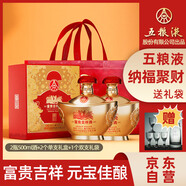 五糧液股份 富貴吉祥元寶 濃香型白酒禮盒 52度500ml*2瓶禮盒裝送禮宴請