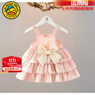 G.DUCKKIDS小黃鴨童裝女童公主裙夏款兒童郁金香裙吊帶裙夏季嬰幼兒連衣裙 粉紅HX158 90 (建議80cm 2-3歲左右)cm