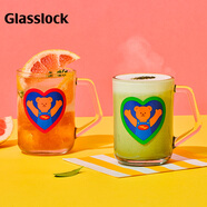 Glasslock&wigglewiggle聯(lián)名玻璃杯卡通杯子咖啡牛奶杯男女水杯350ml 2件套