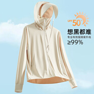 BURLEMON防曬衣女2024夏季新款輕薄透氣UPF50+防紫外線休閑大碼防曬服外套 KY9108S山茶白-女款 XL